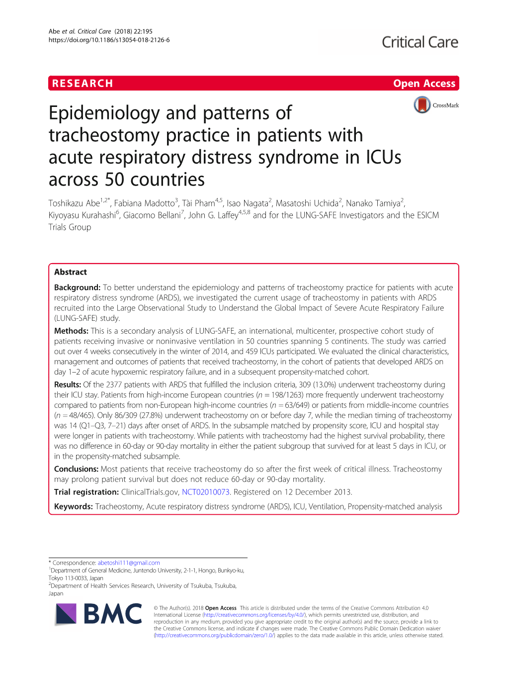 Epidemiology and Patterns of Tracheostomy Practice in Patients with Acute Respiratory Distress Syndrome in Icus Across 50 Countr