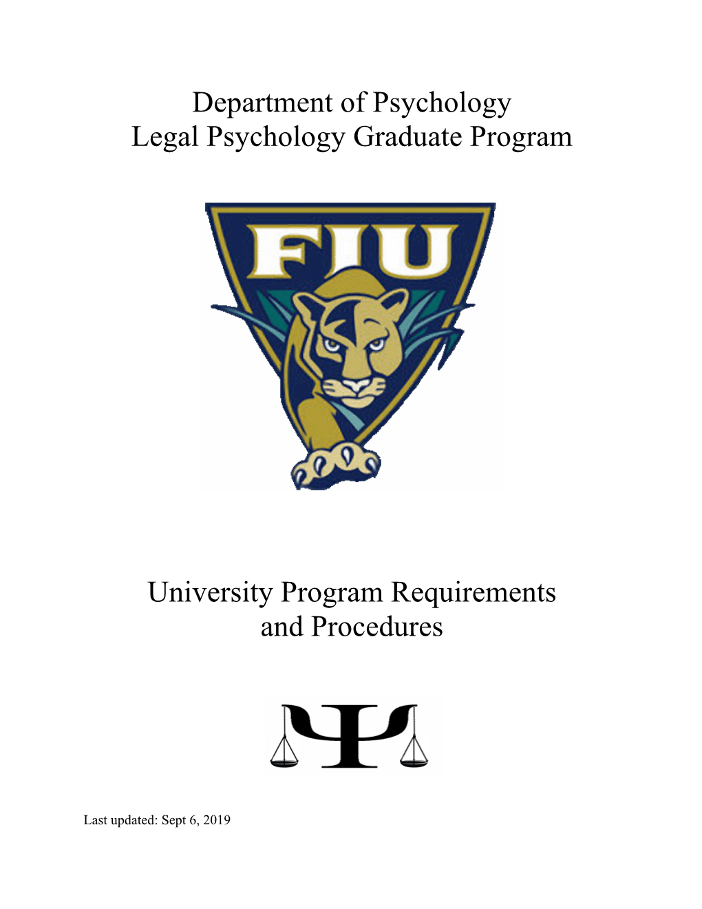 Legal Psychology Graduate Program Handbook