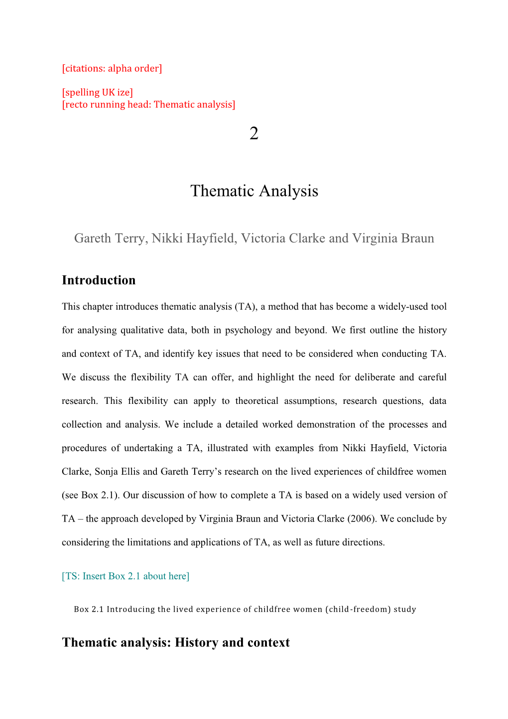 Thematic Analysis]