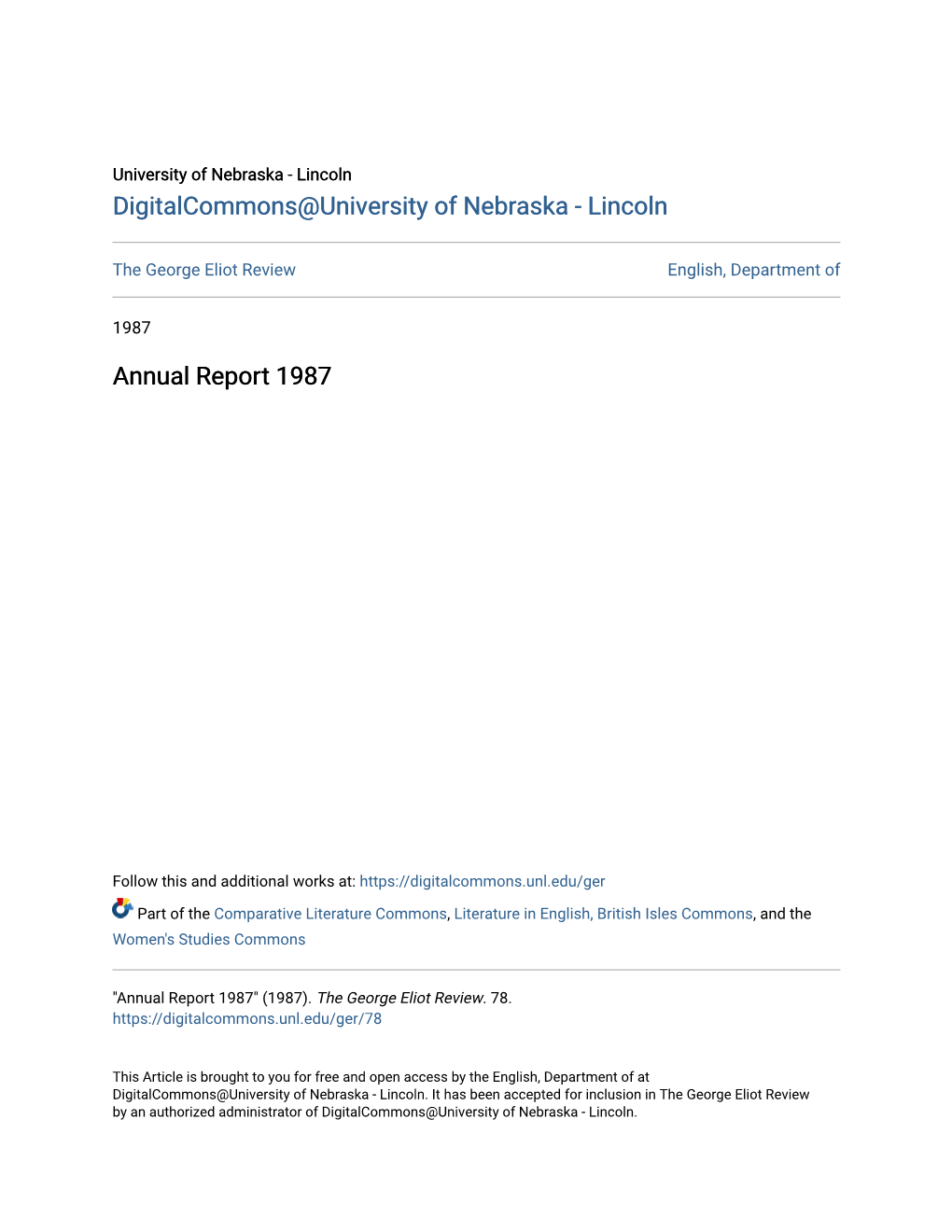 Annual Report 1987