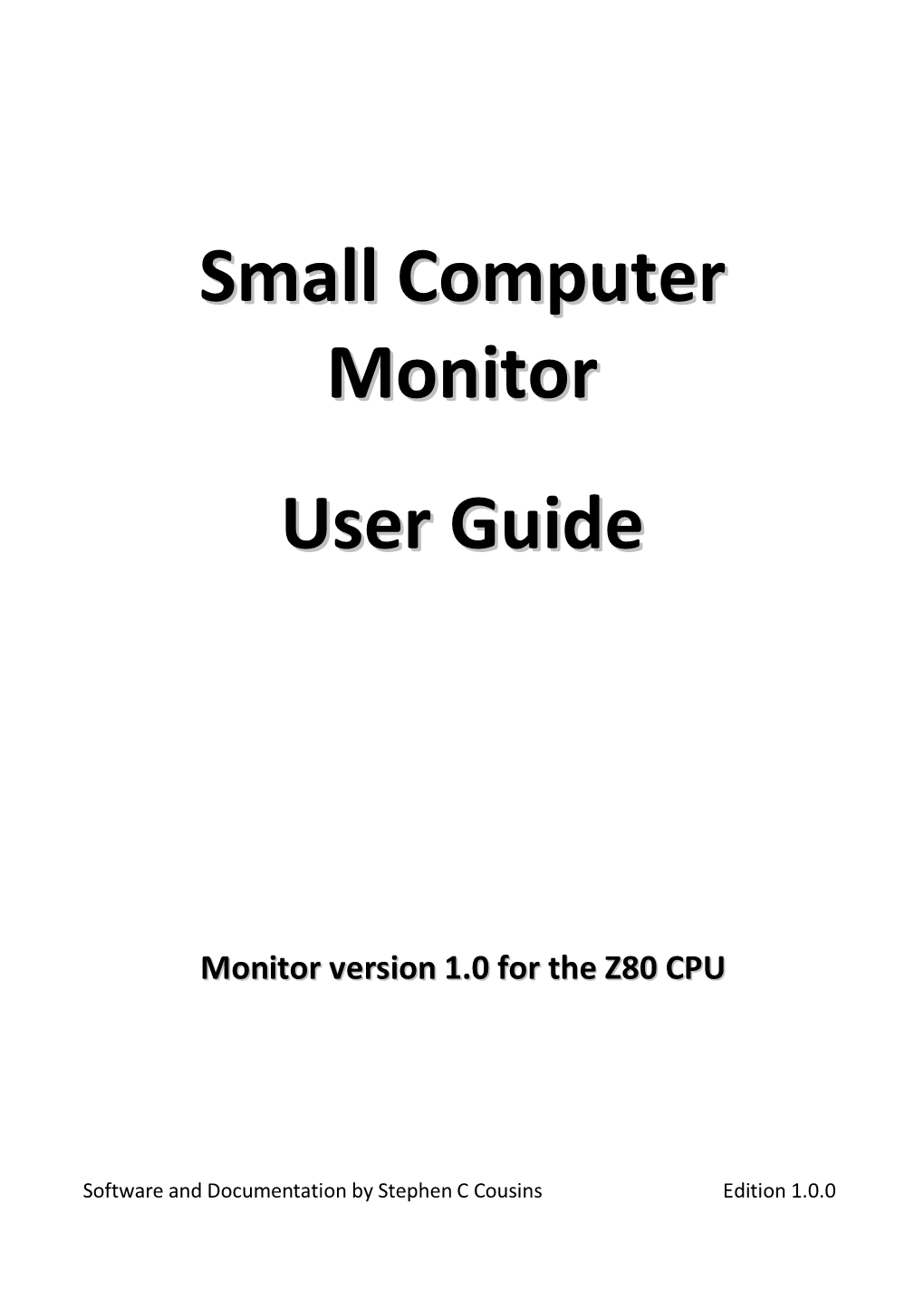 Small Computer Monitor User Guide