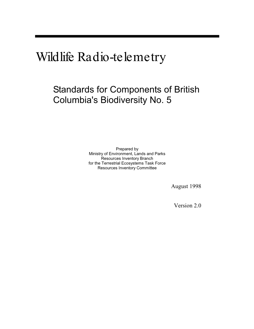 Wildlife Radio-Telemetry