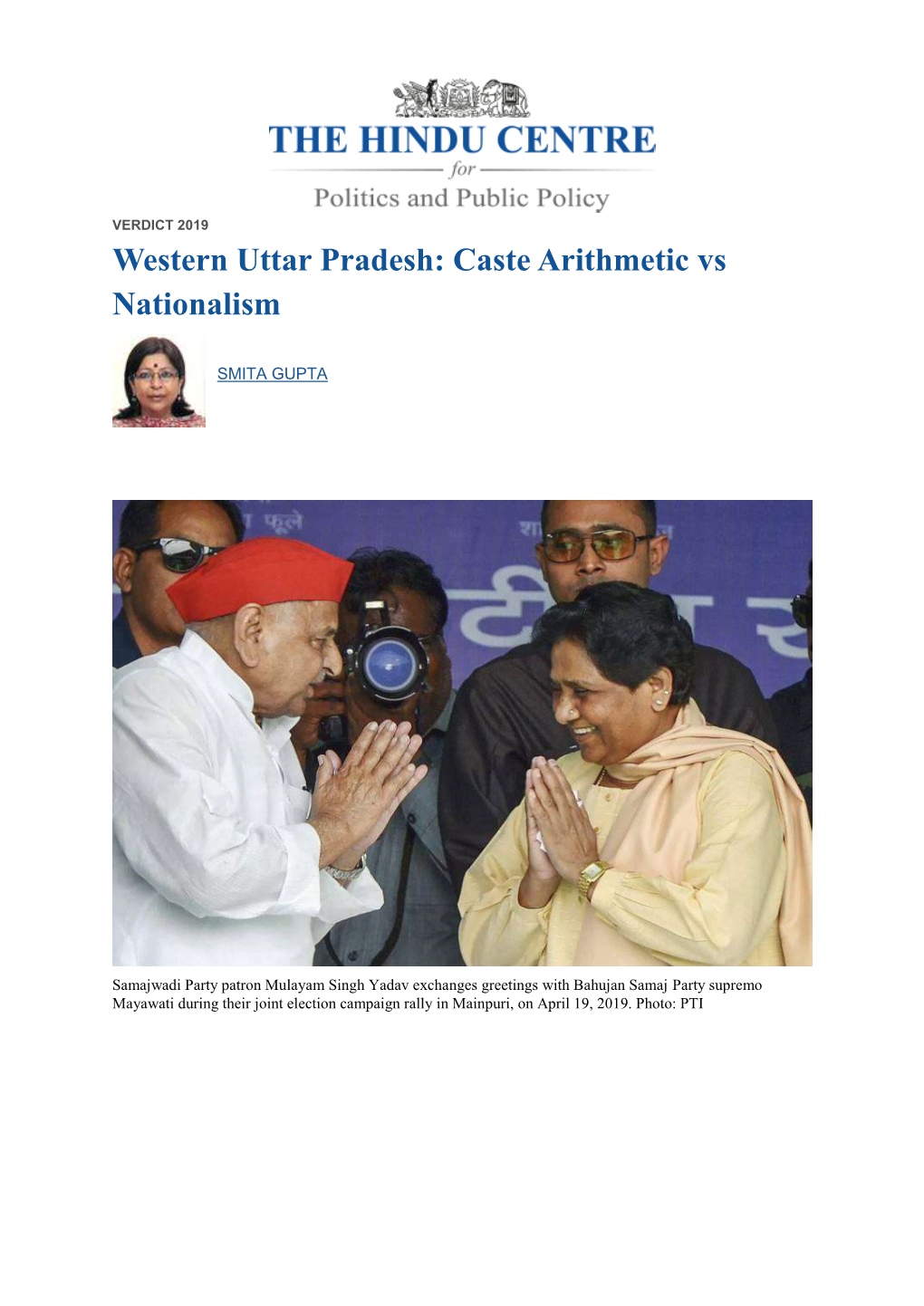 Western Uttar Pradesh: Caste Arithmetic Vs Nationalism