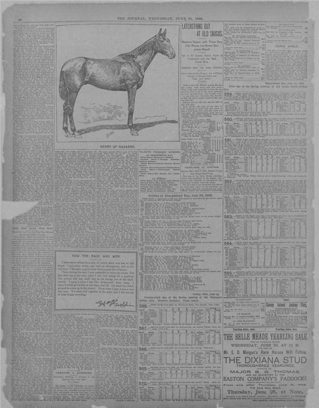 THE DIXIANA STUD Pace.Quarter 'In 24Vi Seconds.That Ballard Had Been Be Second in 12, Third in 13, Fourth in Were Among the Last to Finish