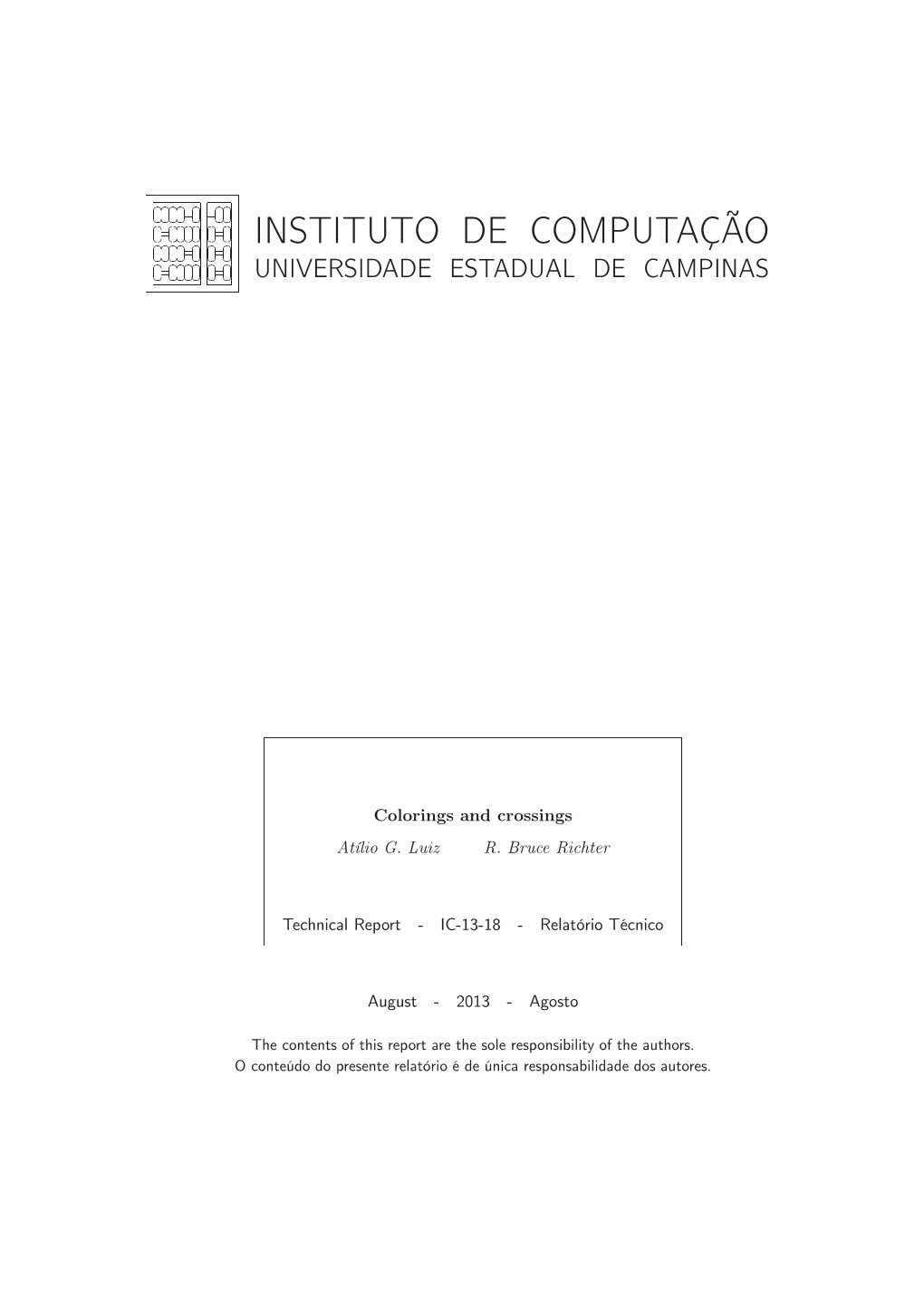 Instituto De Computação ✄✂ ✁✂✄✁✂✄✁✂ ✄✁ ✄✂✁ ✄✂ ✁✄✂ ✁ ✂✁✂✁✂✁✂✁✂✁✂✁✂✁ Universidade Estadual De Campinas