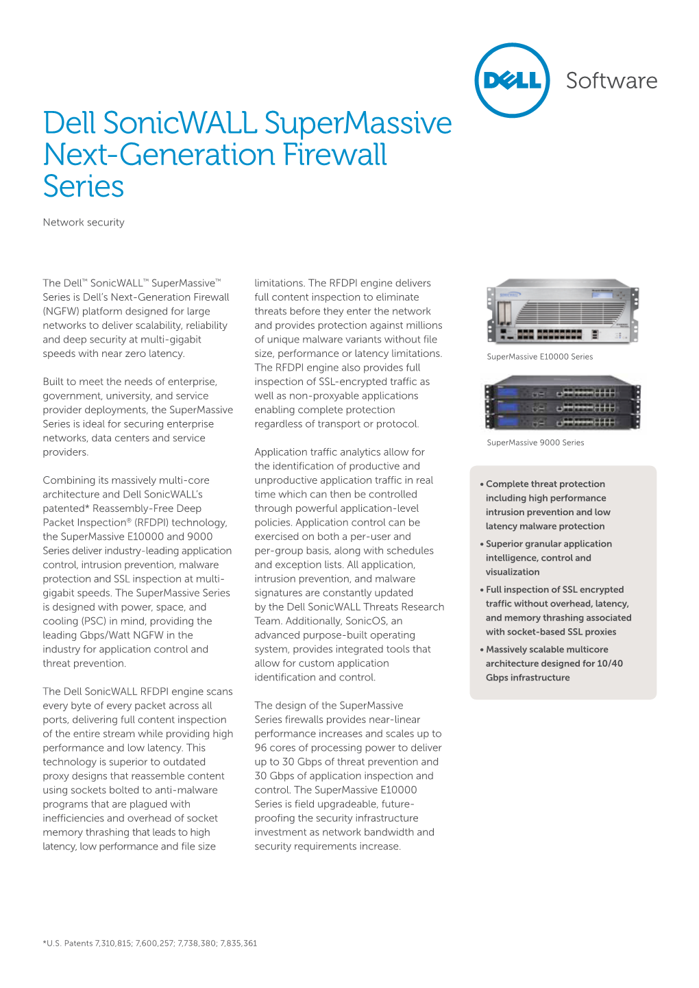 Dell Sonicwall Supermassive Next-Generation Firewall Series
