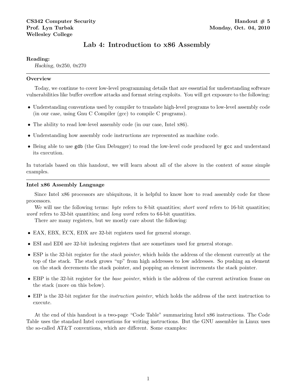 Introduction to X86 Assembly