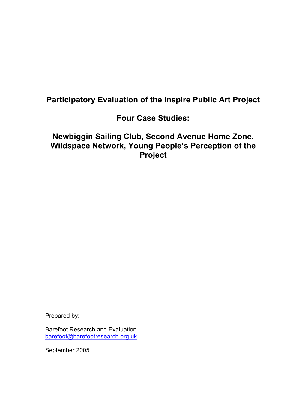 Participatory Evaluation of the Inspire Public Art Project