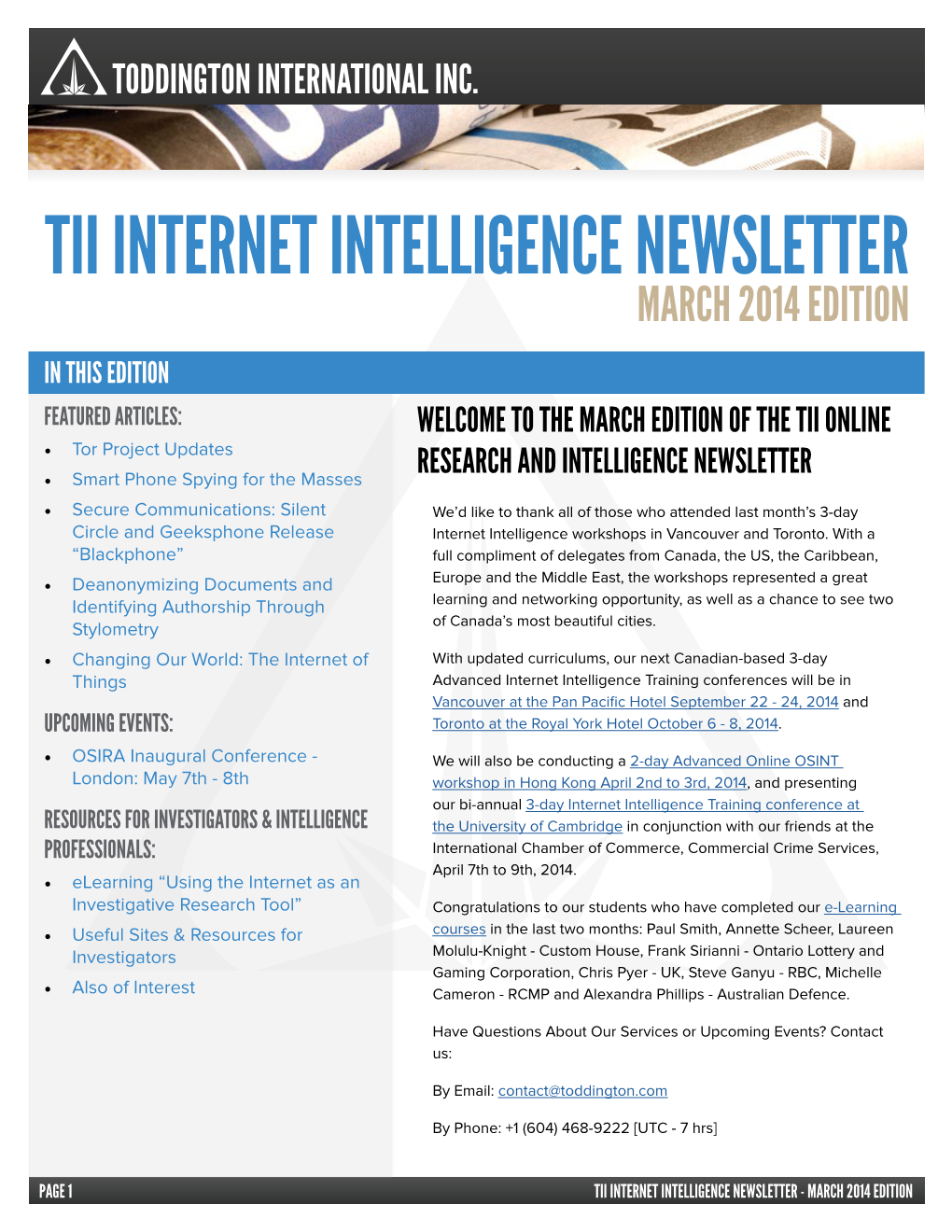 Tii Internet Intelligence Newsletter