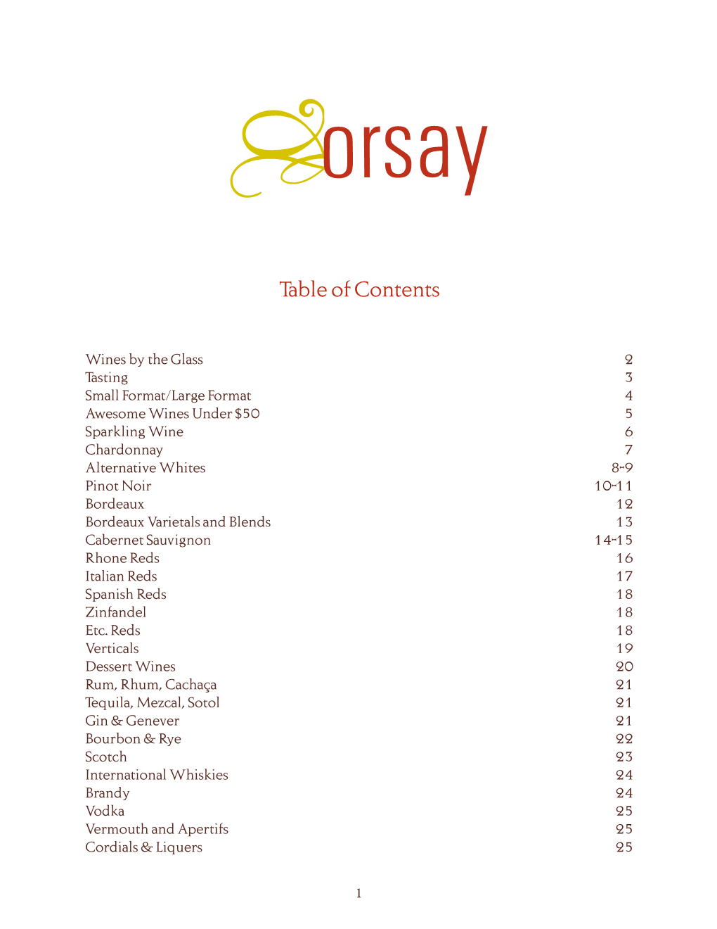 Table of Contents