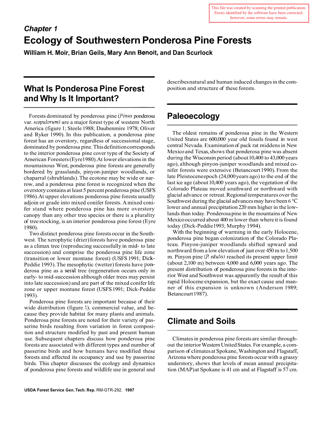 Songbird Ecology in Southwestern Ponderosa