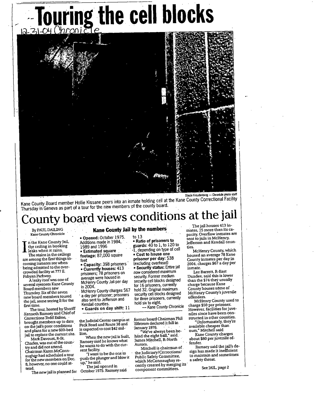 County Board Views Conditions at the Jail by PAUL Nailing •