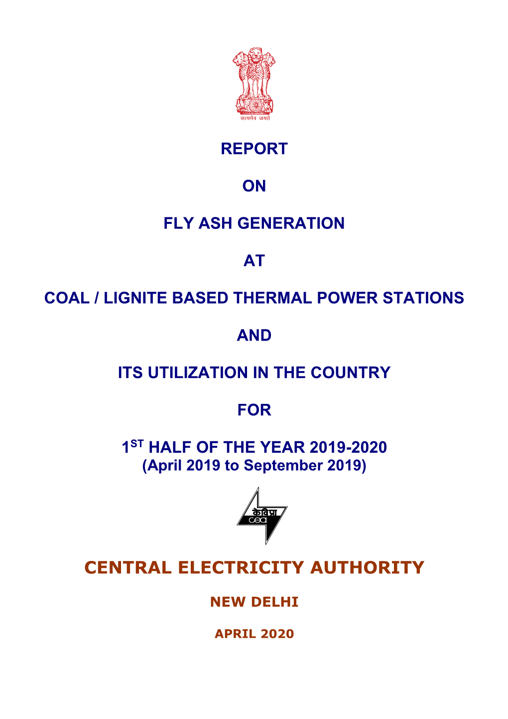 Report on Fly Ash Generation and Its