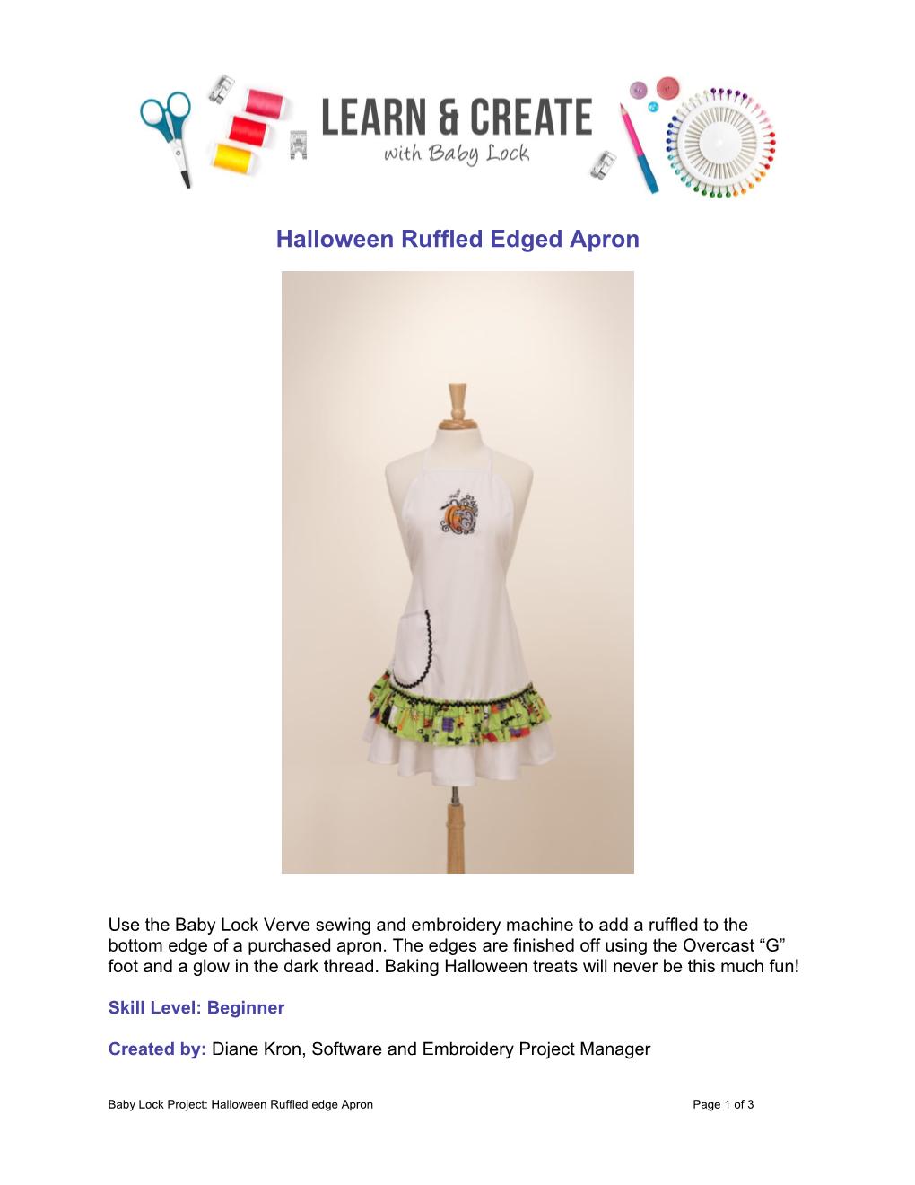 Halloween Ruffled Edged Apron