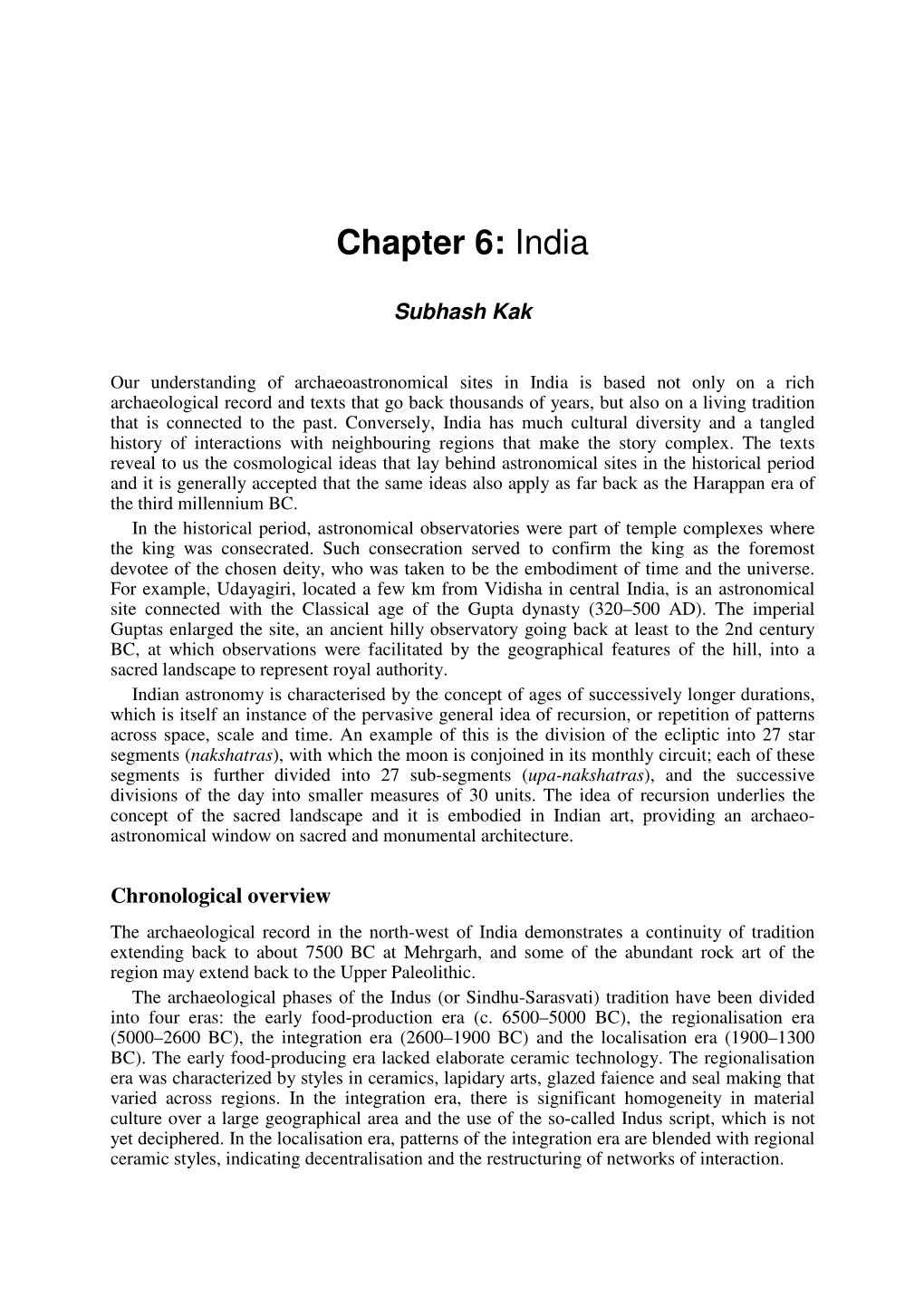 Chapter 6: India