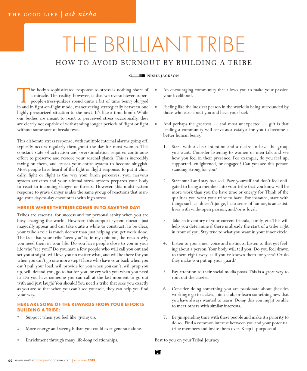 The Brilliant Tribe How to Avoid Burnout by Building a Tribe