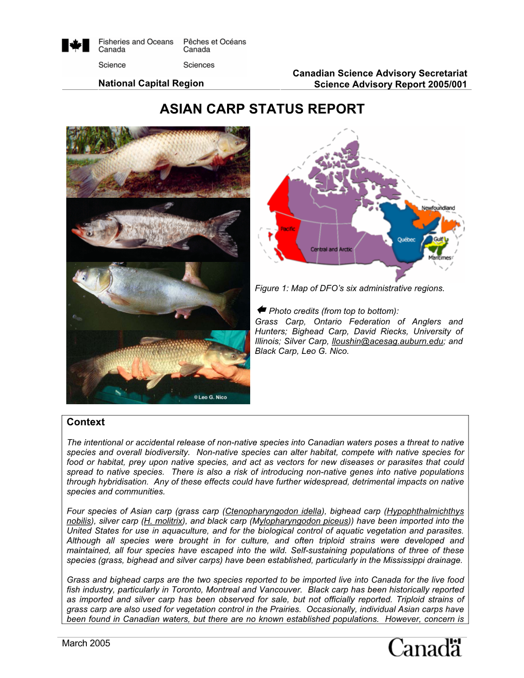 Asian Carp Status Report