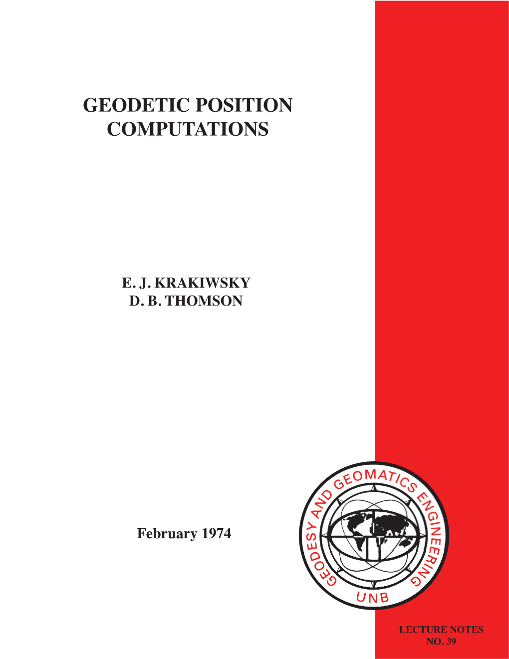 Geodetic Position Computations