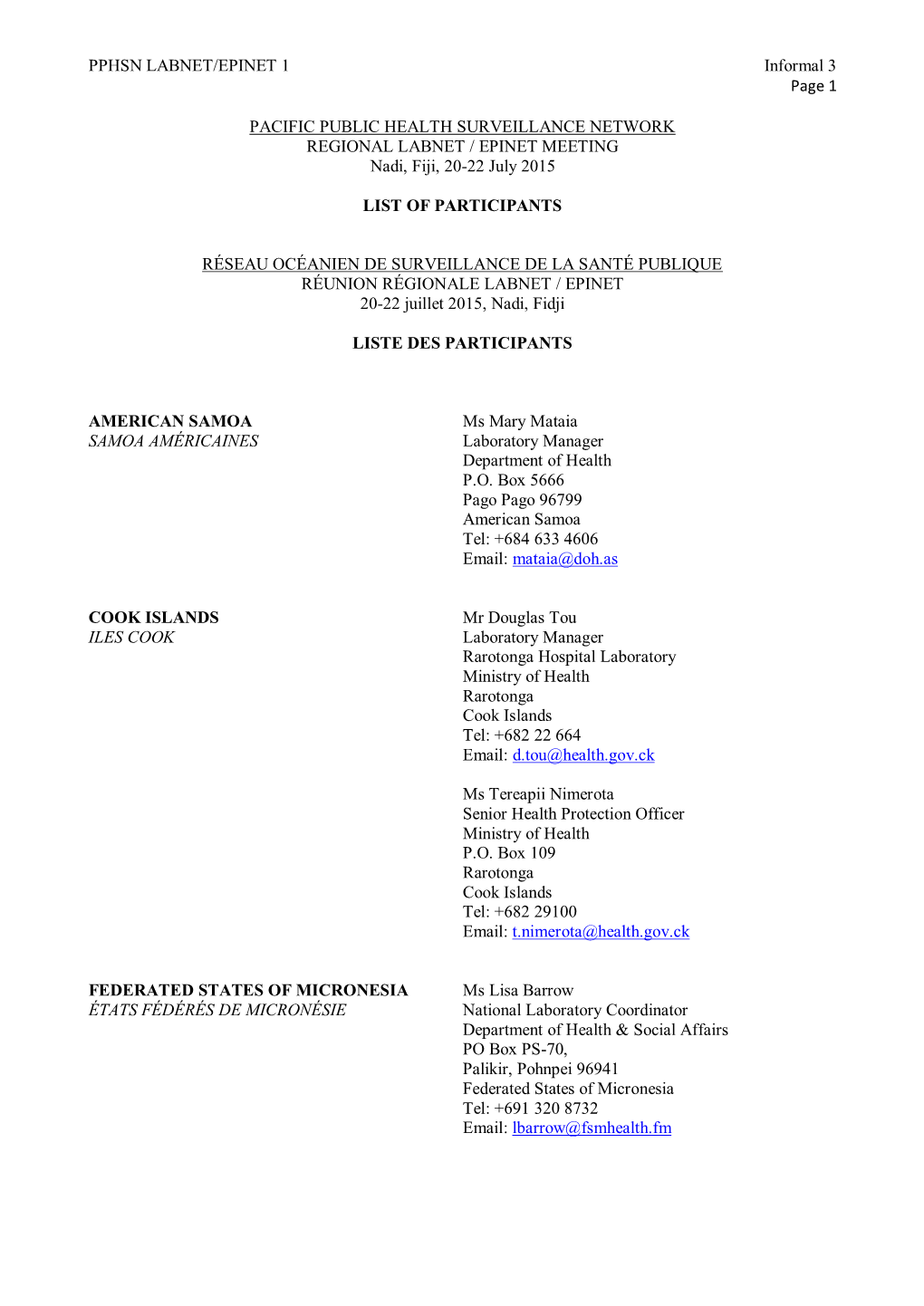 PPHSN LABNET/EPINET 1 Informal 3 Page 1
