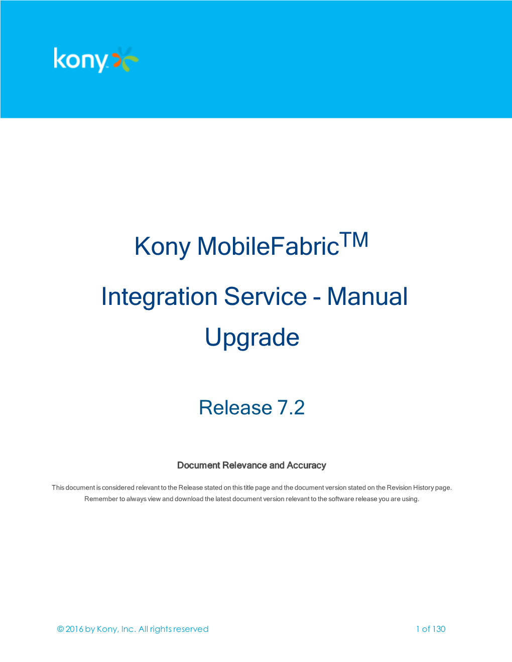 Kony Mobilefabric Integration Service - Manual Upgrade Version 1.3