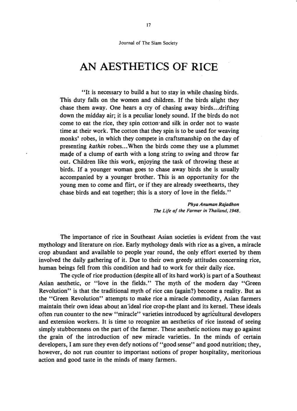 An Aesthetics of Rice