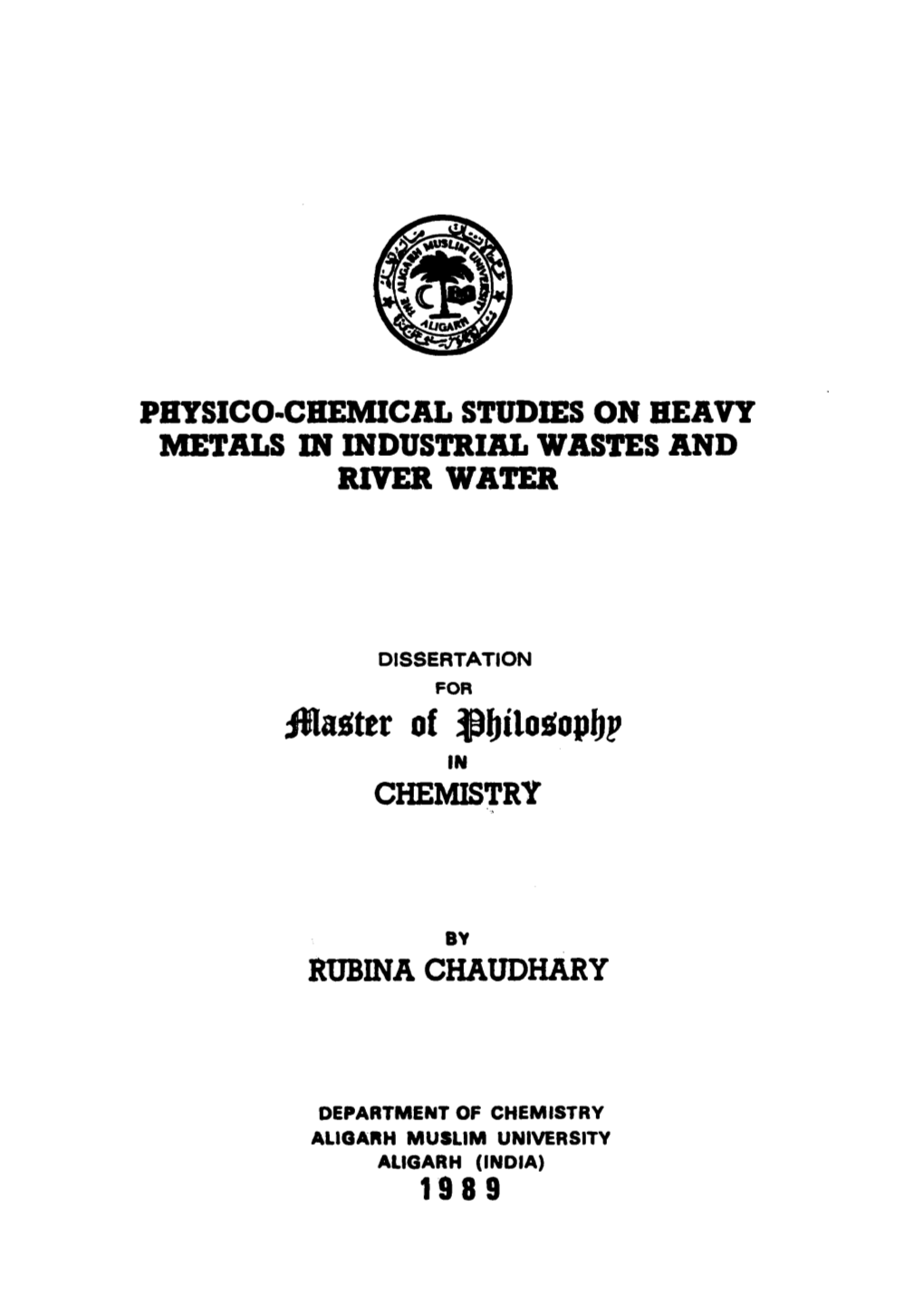 M^Ittt of $I)Tlos!Opfip in CHEMISTRY