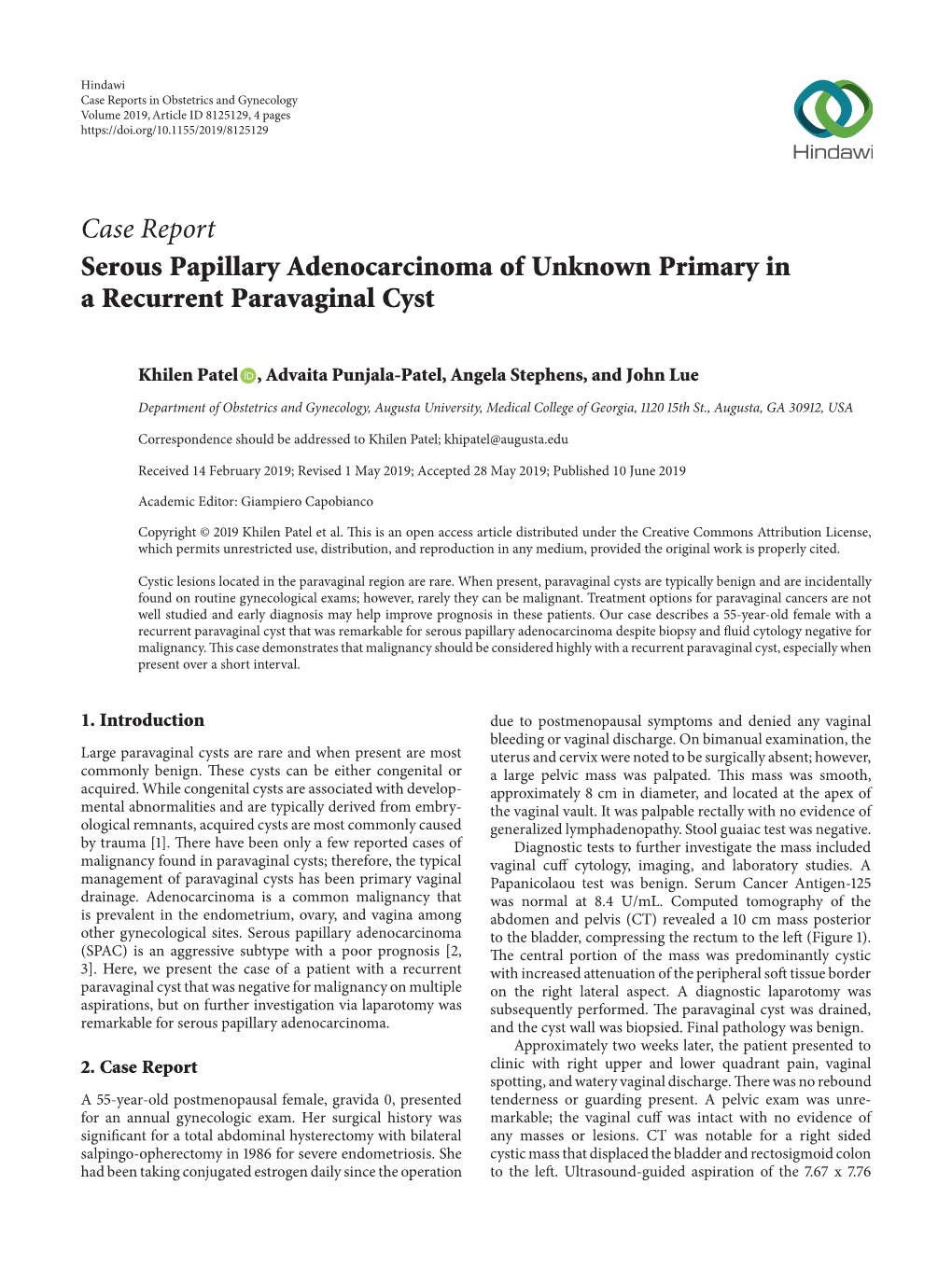 Serous Papillary Adenocarcinoma of Unknown Primary in a Recurrent Paravaginal Cyst