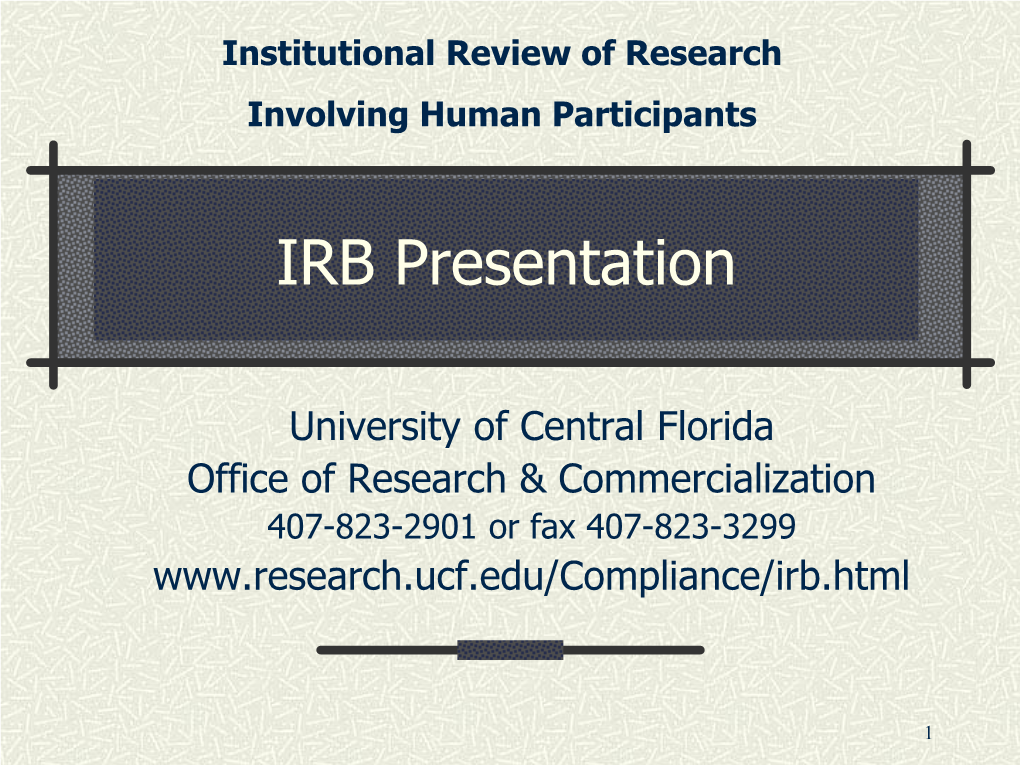 IRB Presentation