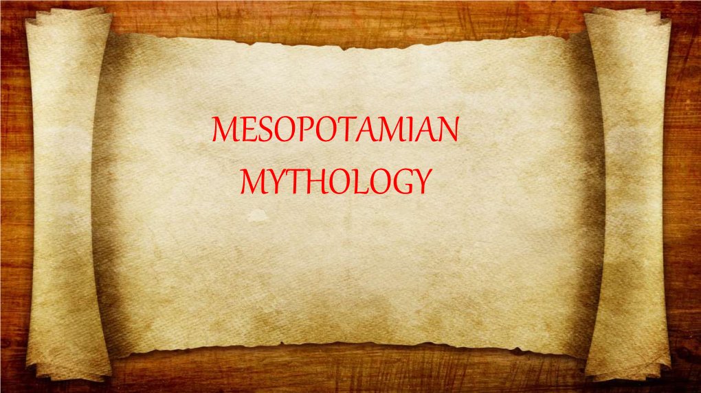 Mesopotamian Mythology