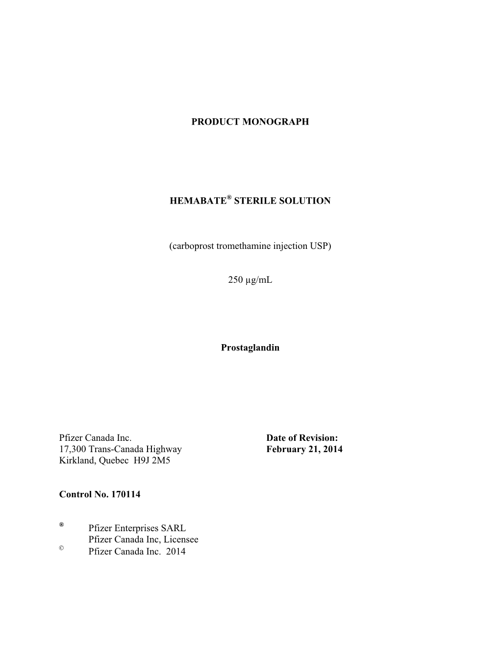 Product Monograph