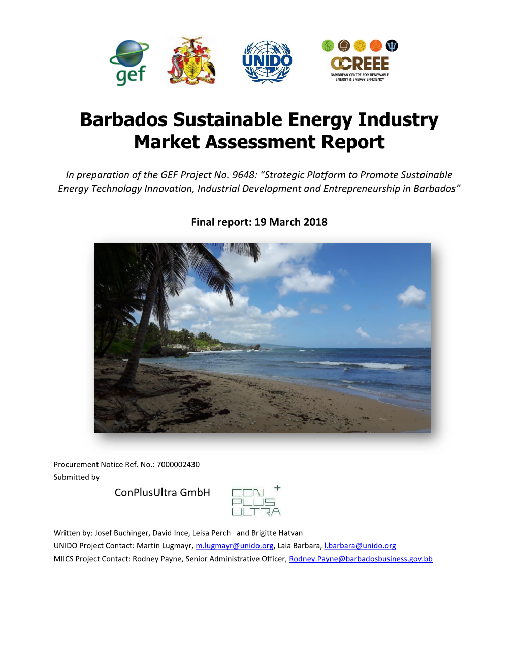 Barbados Sustainable Energy Industry Market Assessment Report