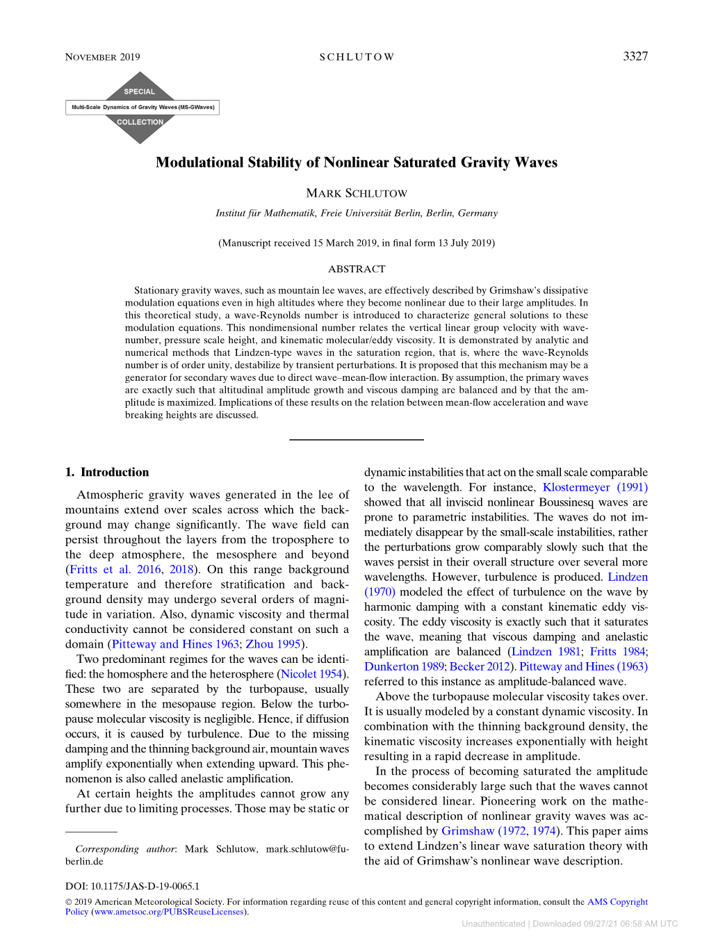 Downloaded 09/27/21 06:58 AM UTC 3328 JOURNAL of the ATMOSPHERIC SCIENCES VOLUME 76 Y 2