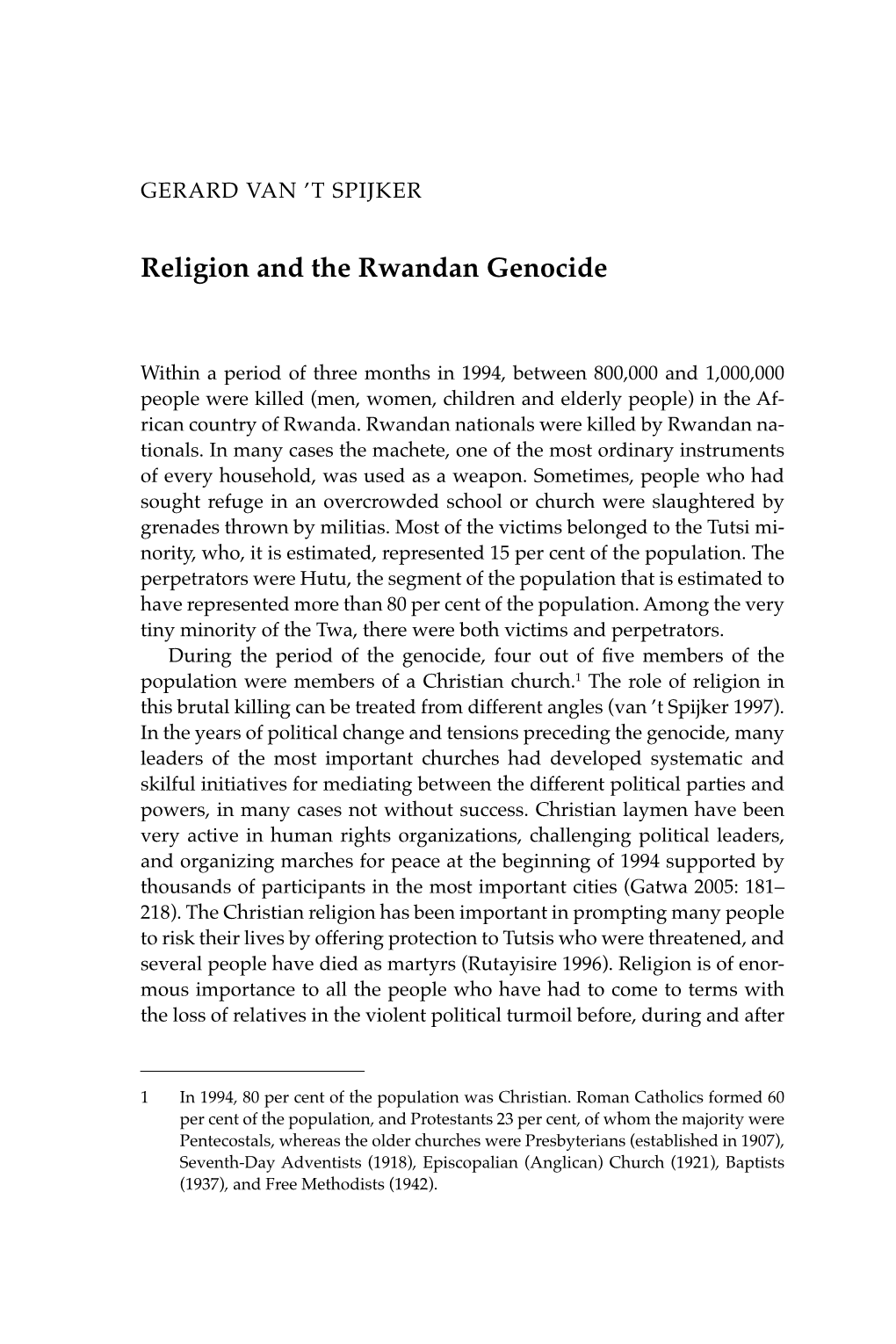 Religion and the Rwandan Genocide