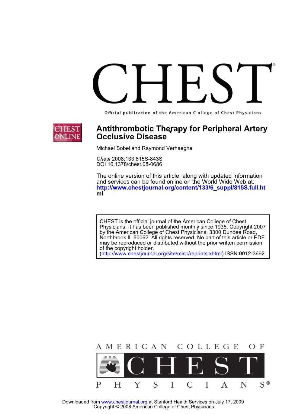 * Occlusive Disease Antithrombotic Therapy for Peripheral Artery