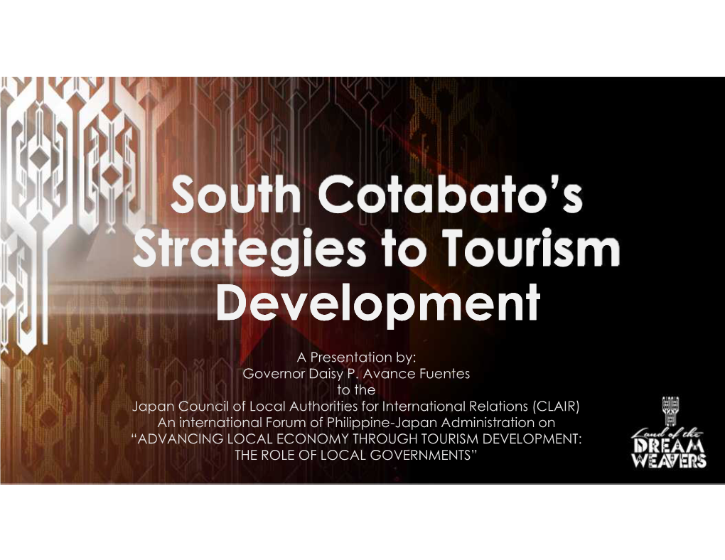 South Cotabato's Strategies to Tourism Development