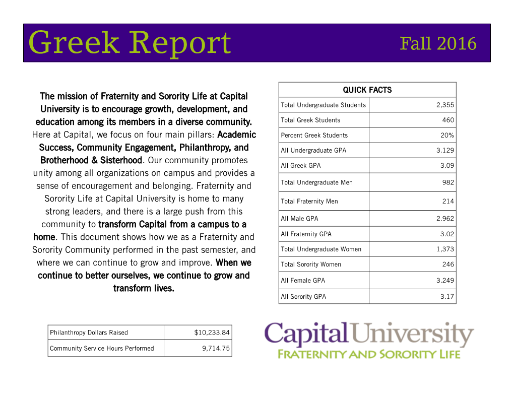 Greek Report Fall 2016