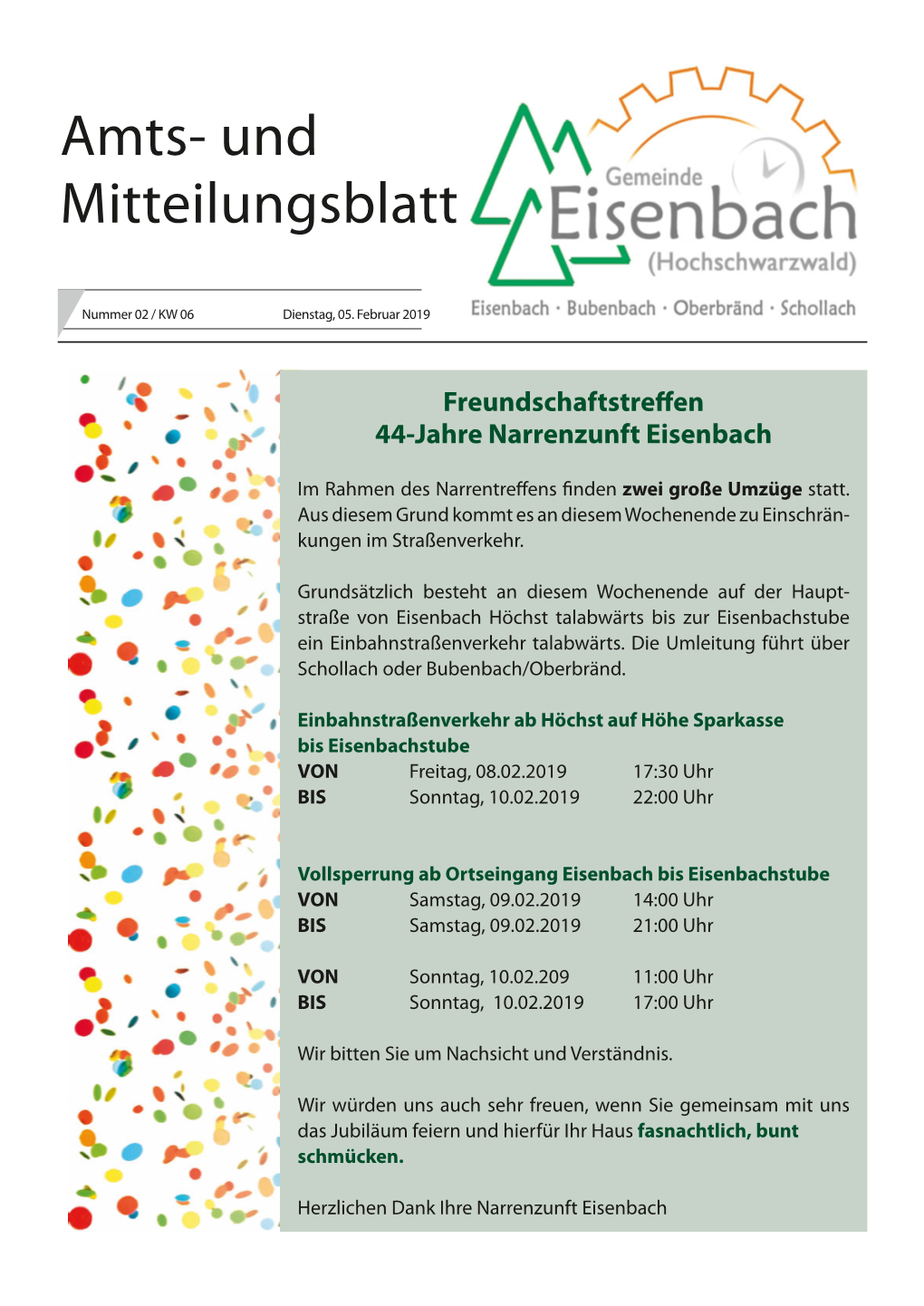 Amts- Und Mitteilungsblatt