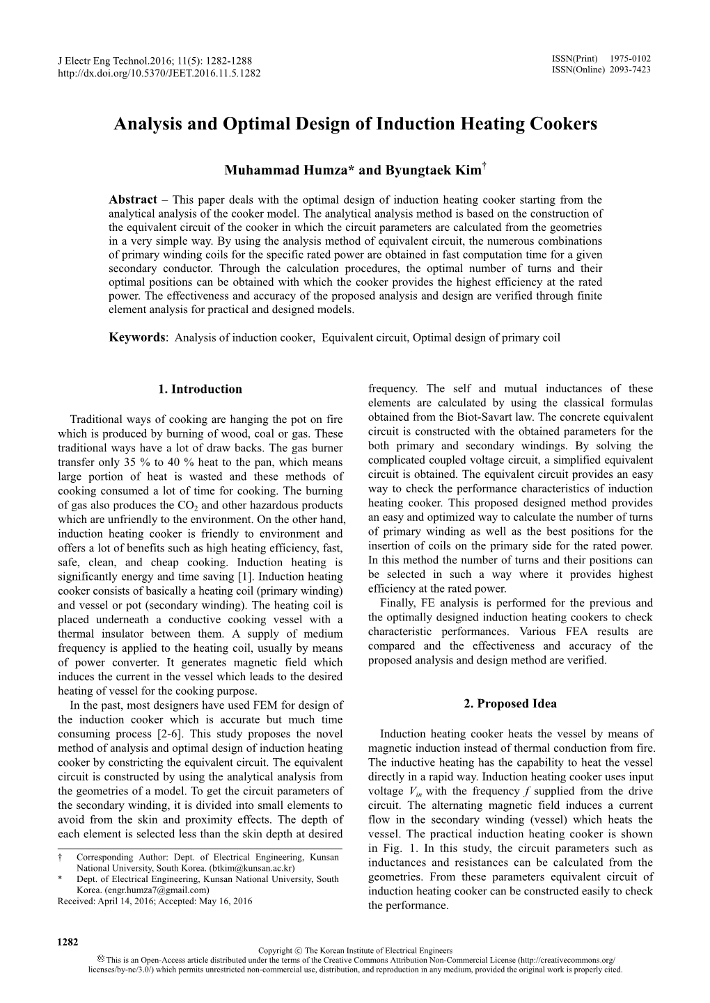 Analysis and Optimal Design of Induction Heating Cookers