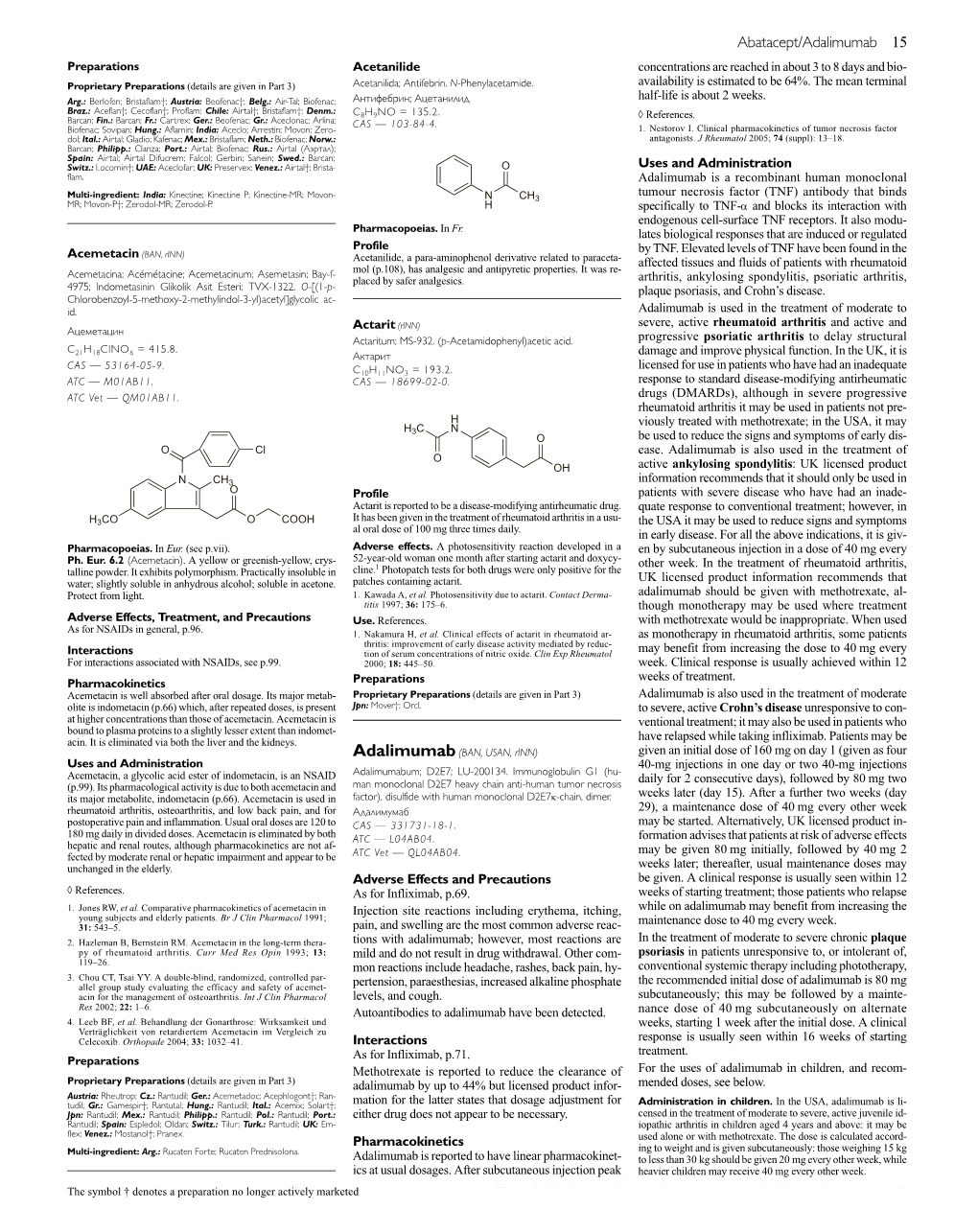 Actarit (Rinn) Severe, Active Rheumatoid Arthritis and Active and Ацеметацин Actaritum; MS-932