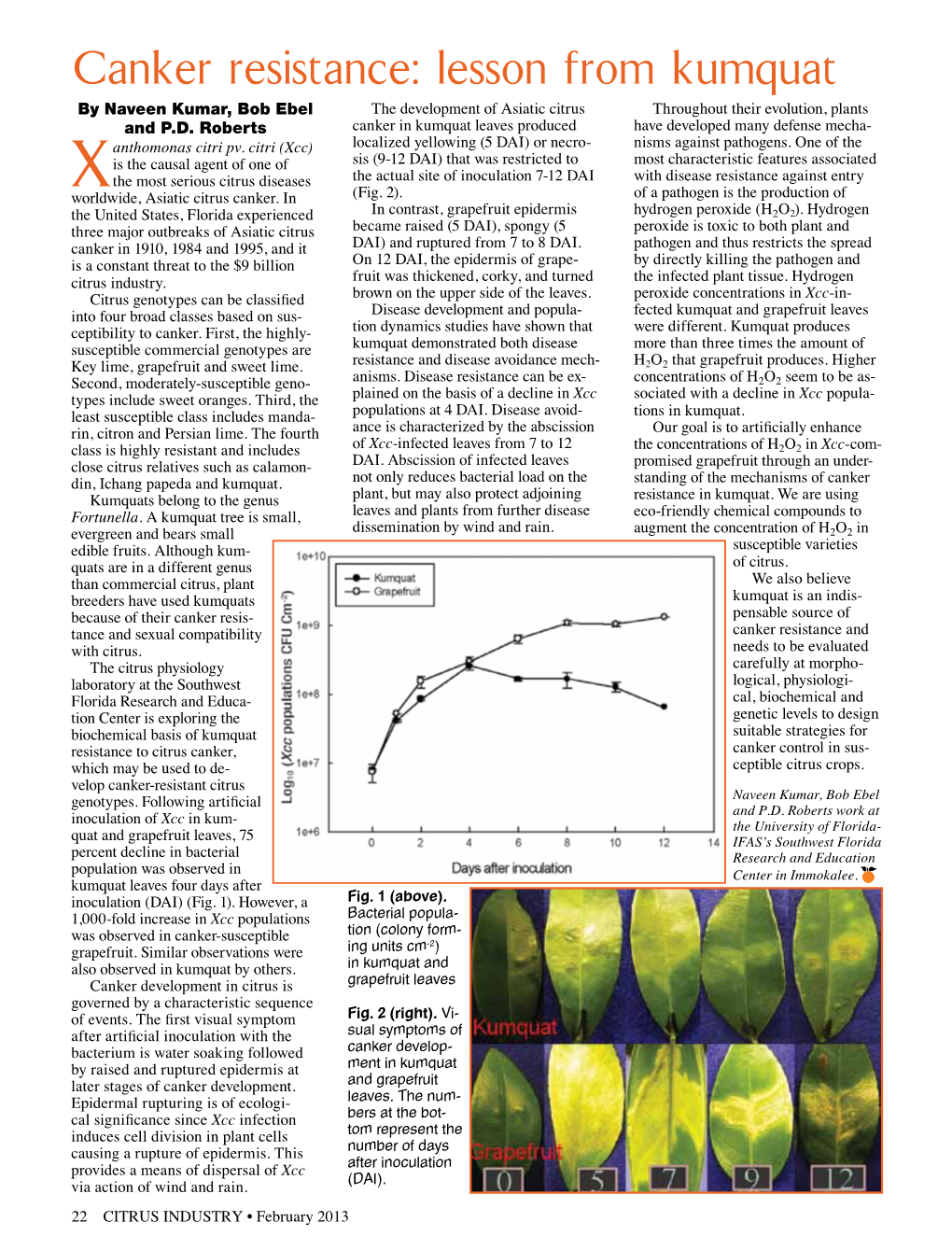 Canker Resistance: Lesson from Kumquat by Naveen Kumar, Bob Ebel the Development of Asiatic Citrus Throughout Their Evolution, Plants and P.D