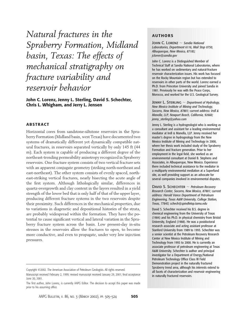 Natural Fractures in the Spraberry Formation