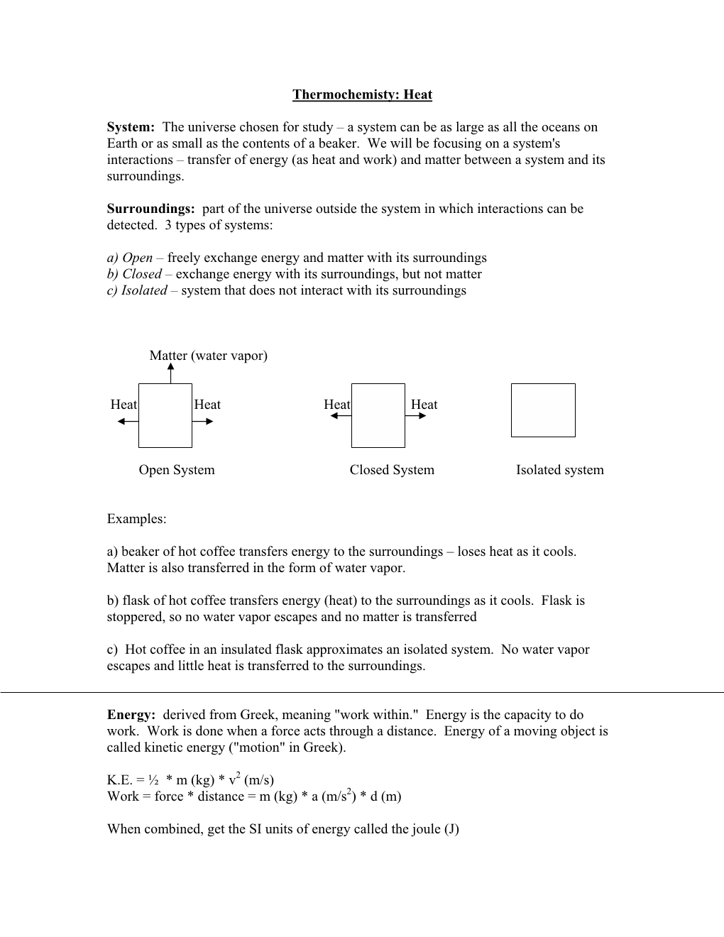 Thermochemisty: Heat