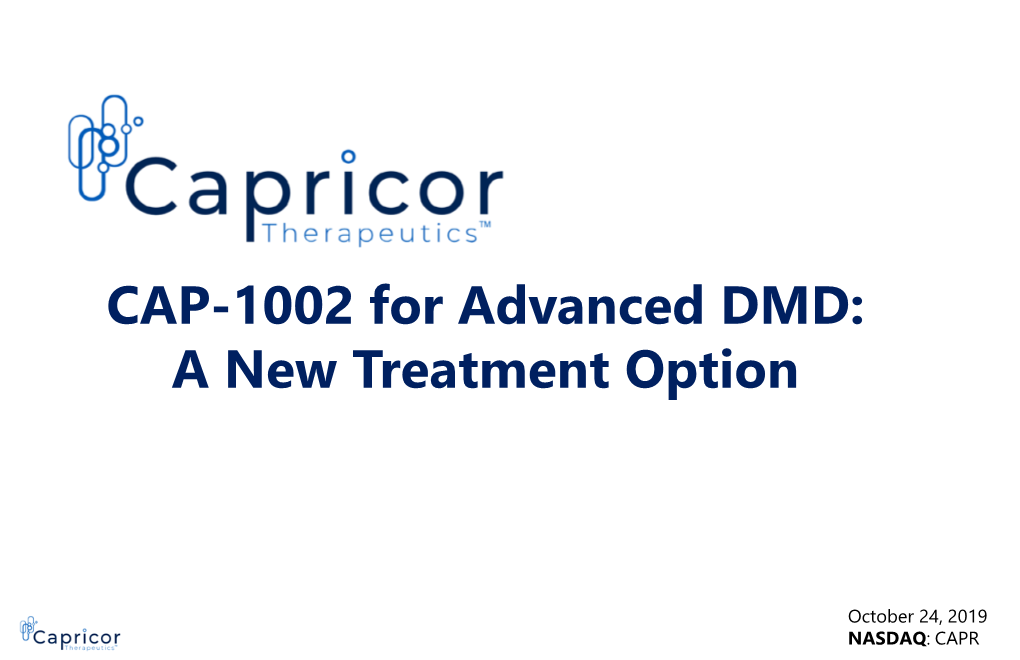 CAP-1002 for Advanced DMD: a New Treatment Option