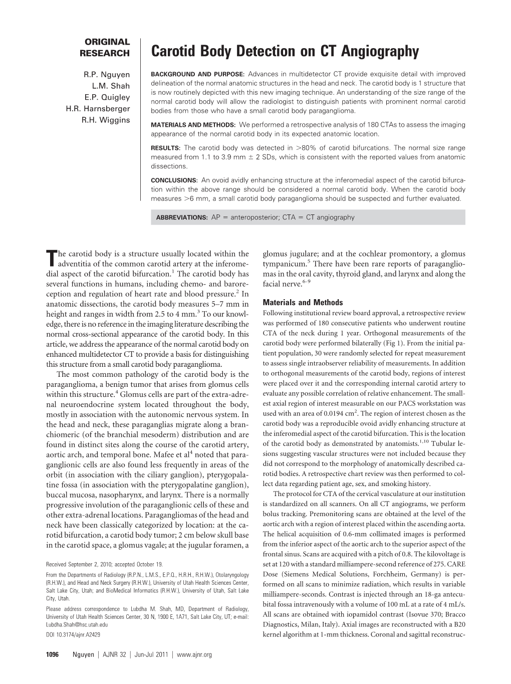 Carotid Body Detection on CT Angiography