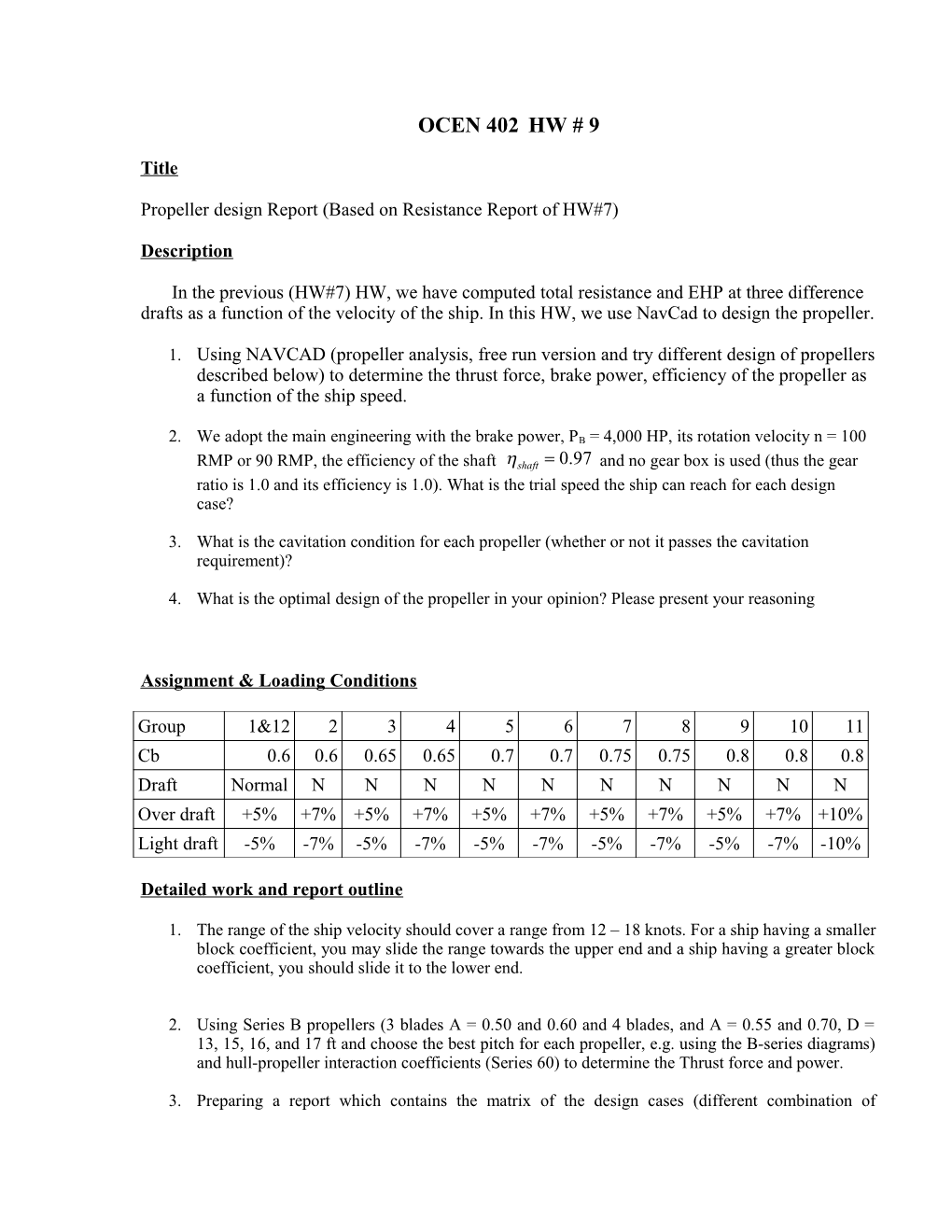 Propeller Design Report (Based on Resistance Report of HW#7)