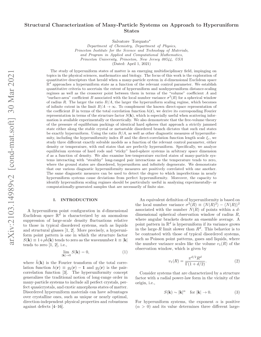 Arxiv:2103.14989V2 [Cond-Mat.Soft]