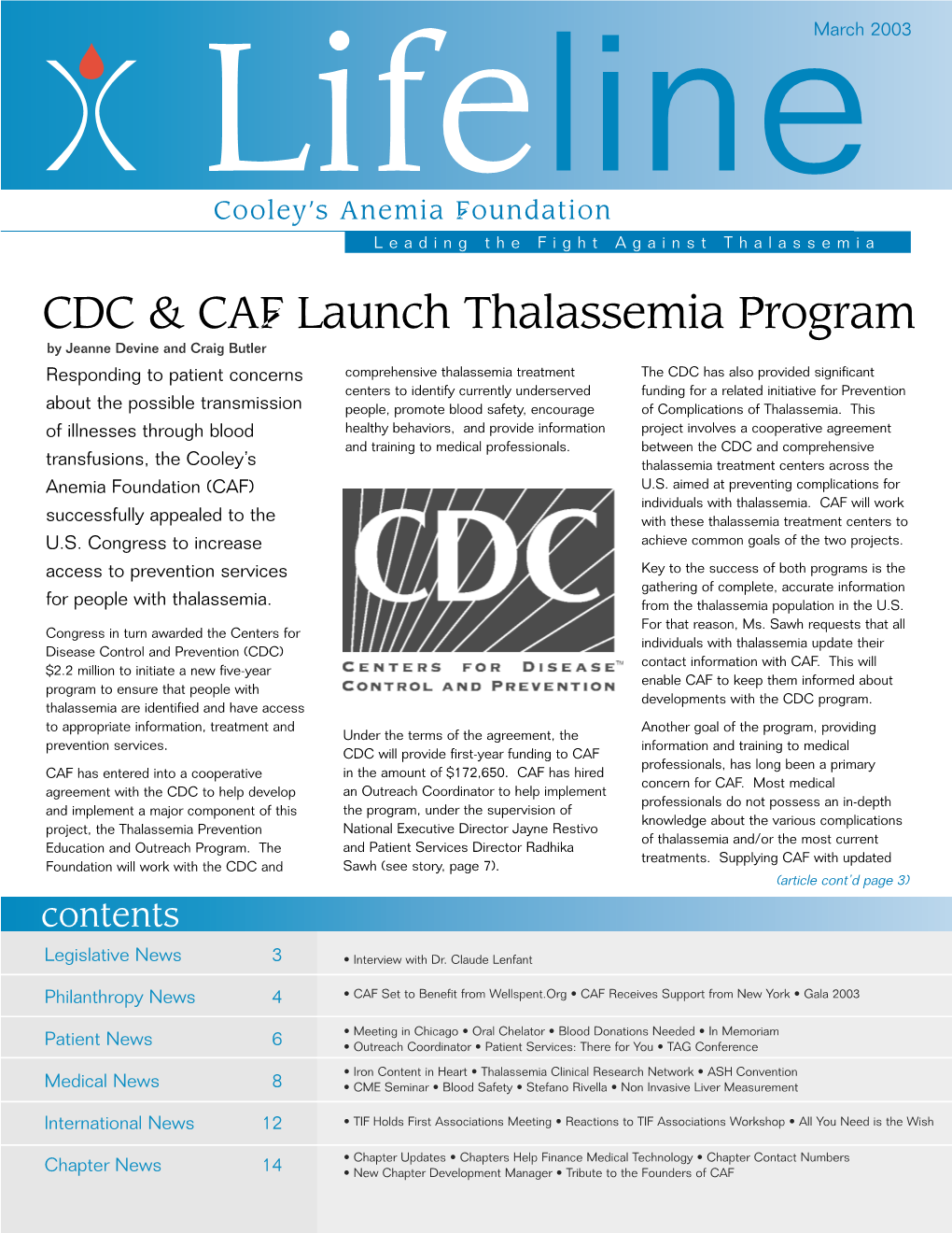 CDC & CAF Launch Thalassemia Program