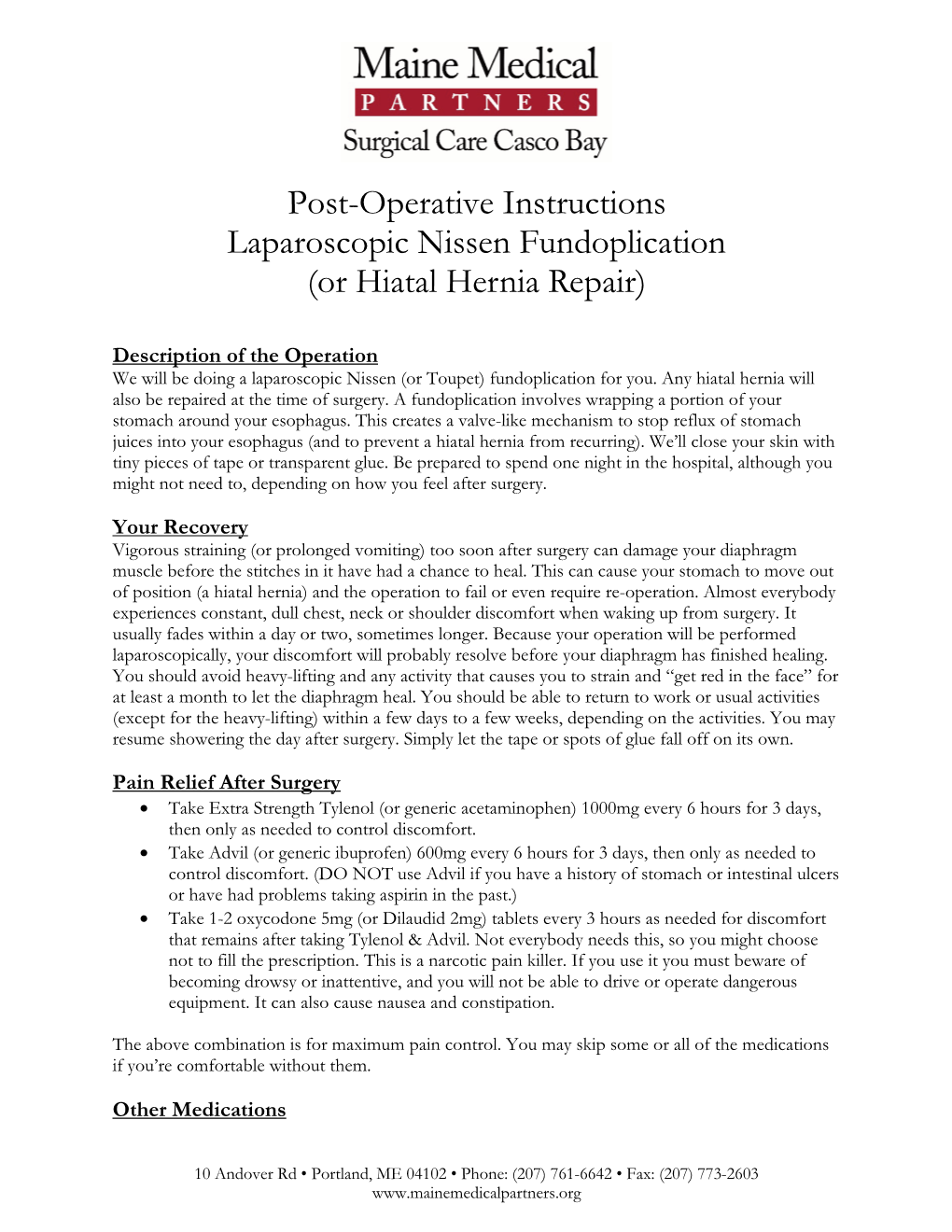 Nissen Fundoplication & Hiatal Hernia Repairs