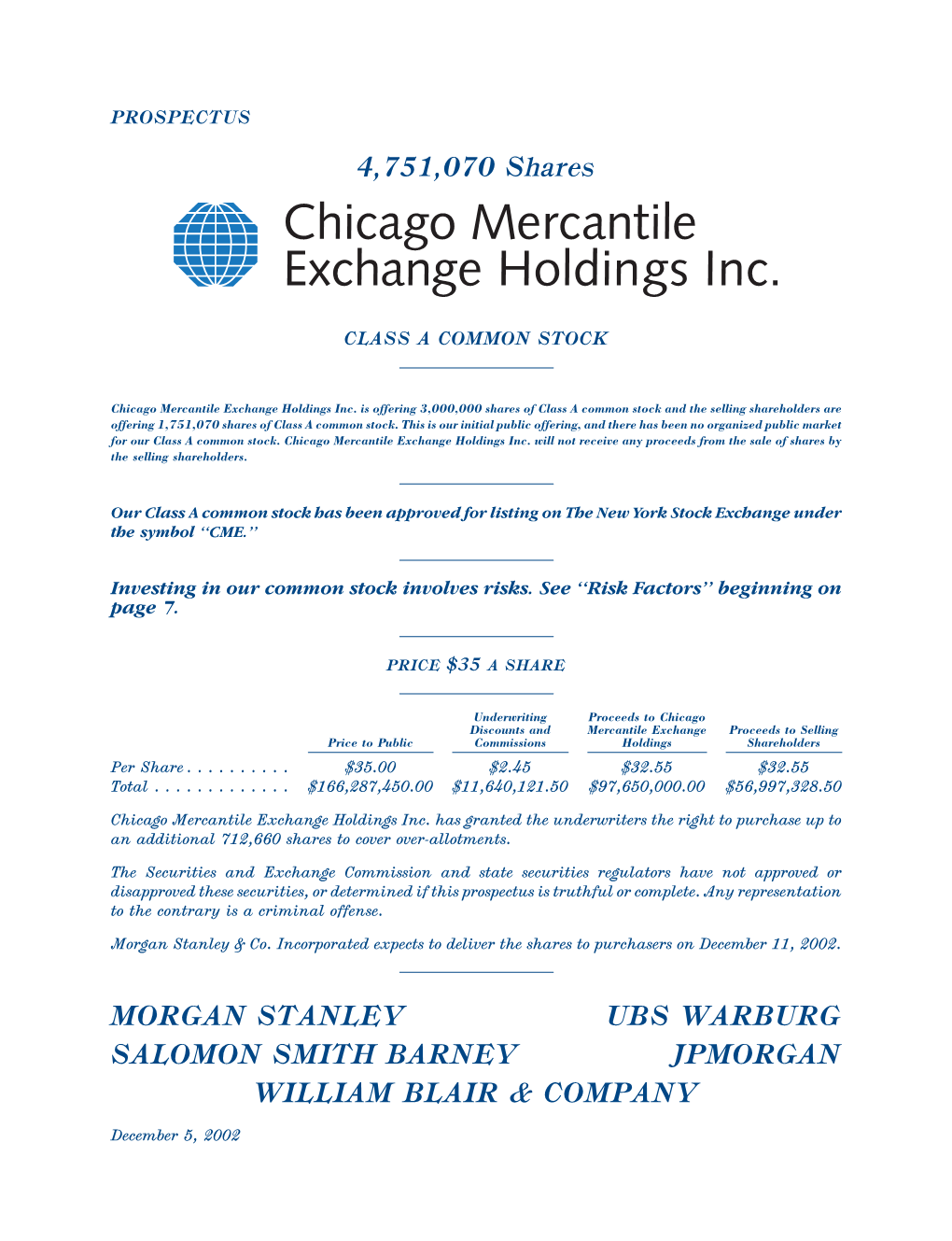 Chicago Mercantile Exchange Holdings Inc