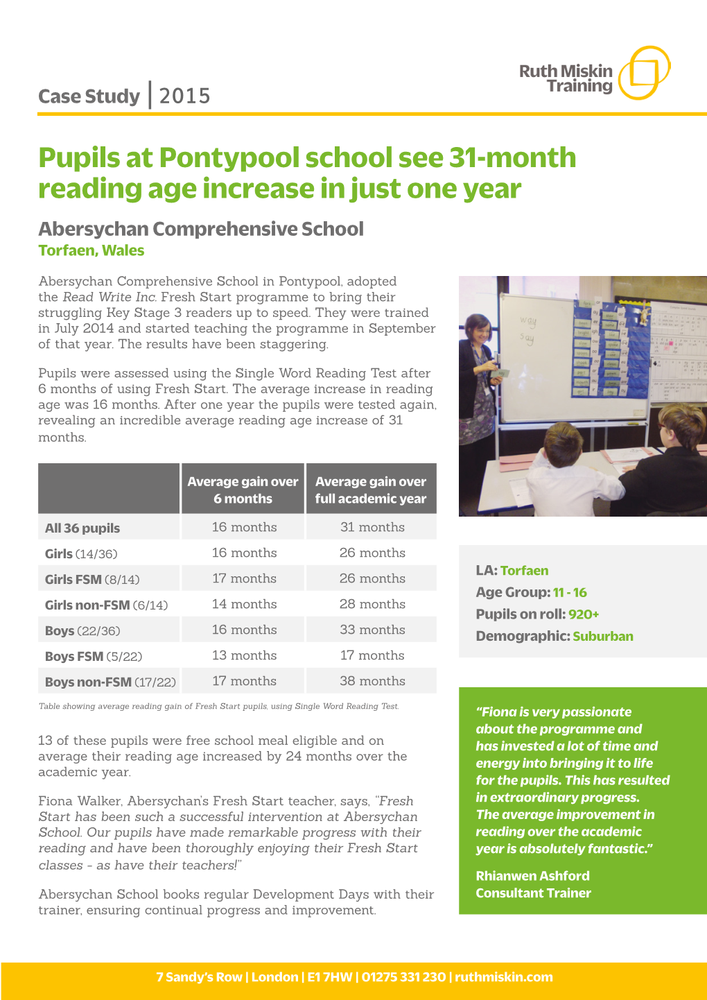 Abersychan School Books Regular Development Days with Their Consultant Trainer Trainer, Ensuring Continual Progress and Improvement